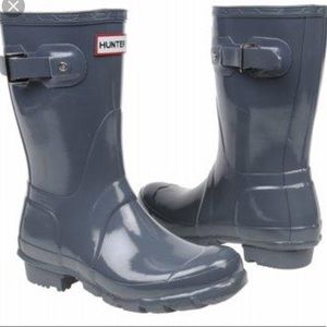 Hunter Womens Original Short Rain boots in Grey